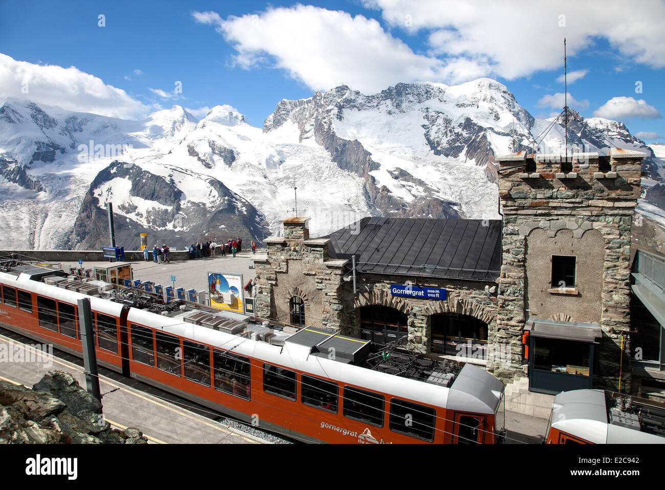 La Suisse, Canton du Valais, l'altitude gare de chemin de fer du Gornergrat (3135 m) Banque D'Images