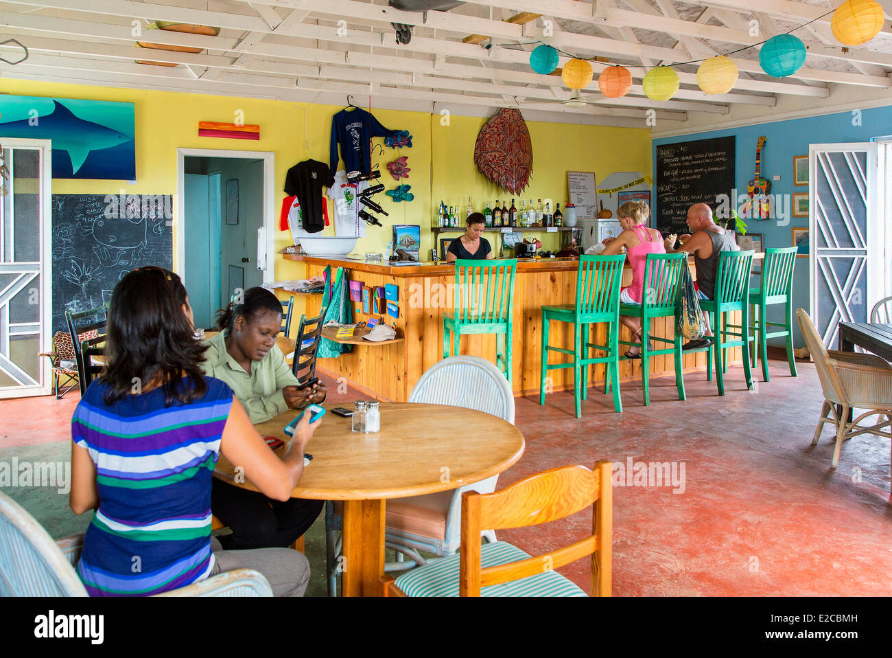 Bahamas, Île Eleuthera, Gregory Town, Le Café lézard de rire Banque D'Images