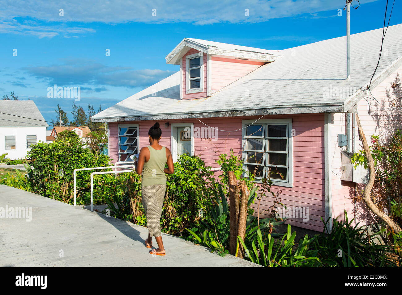 Bahamas, Île Eleuthera, village actuel Banque D'Images