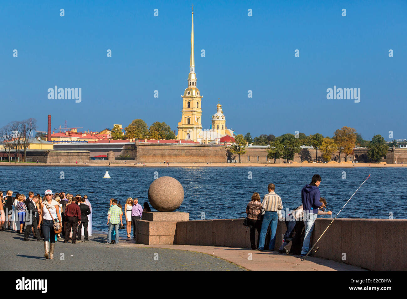 La Russie, Saint-Pétersbourg, inscrite au Patrimoine Mondial de l'UNESCO, la cathédrale des Saints Pierre et Paul Banque D'Images