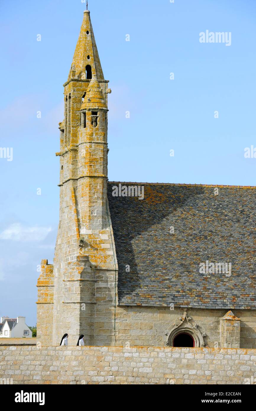 La France, Finistère, pays bigouden, la chapelle Notre Dame de la Joie, xve siècle, sur la presqu'île de Penmarch Banque D'Images