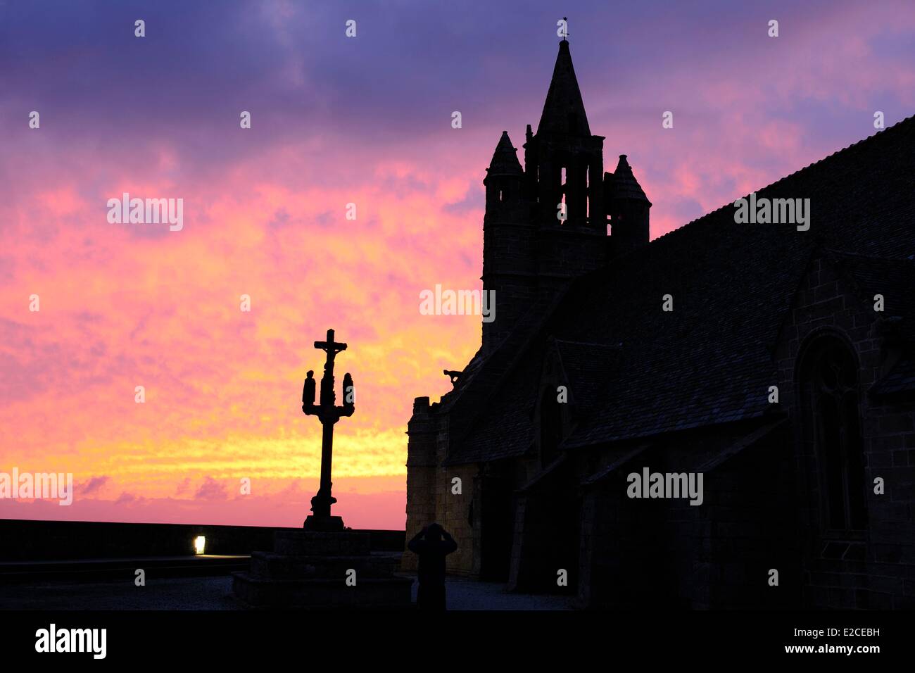 La France, Finistère, pays bigouden, la chapelle Notre Dame de la Joie, xve siècle, sur la presqu'île de Penmarch Banque D'Images
