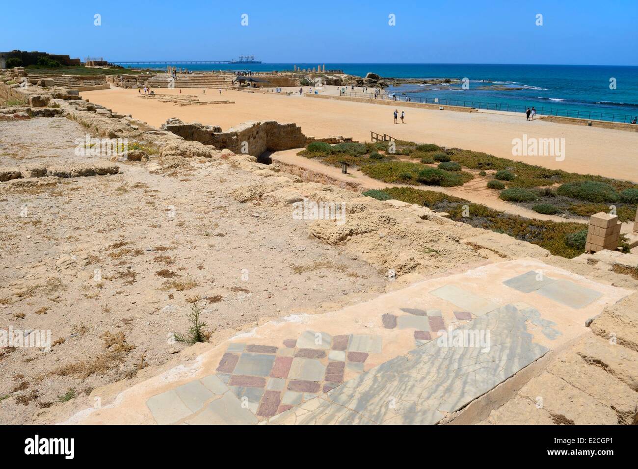 Israël, Haifa, District de Césarée (Césarée Maritima), ruines de Césarée, l'Hippodrome Romain Banque D'Images