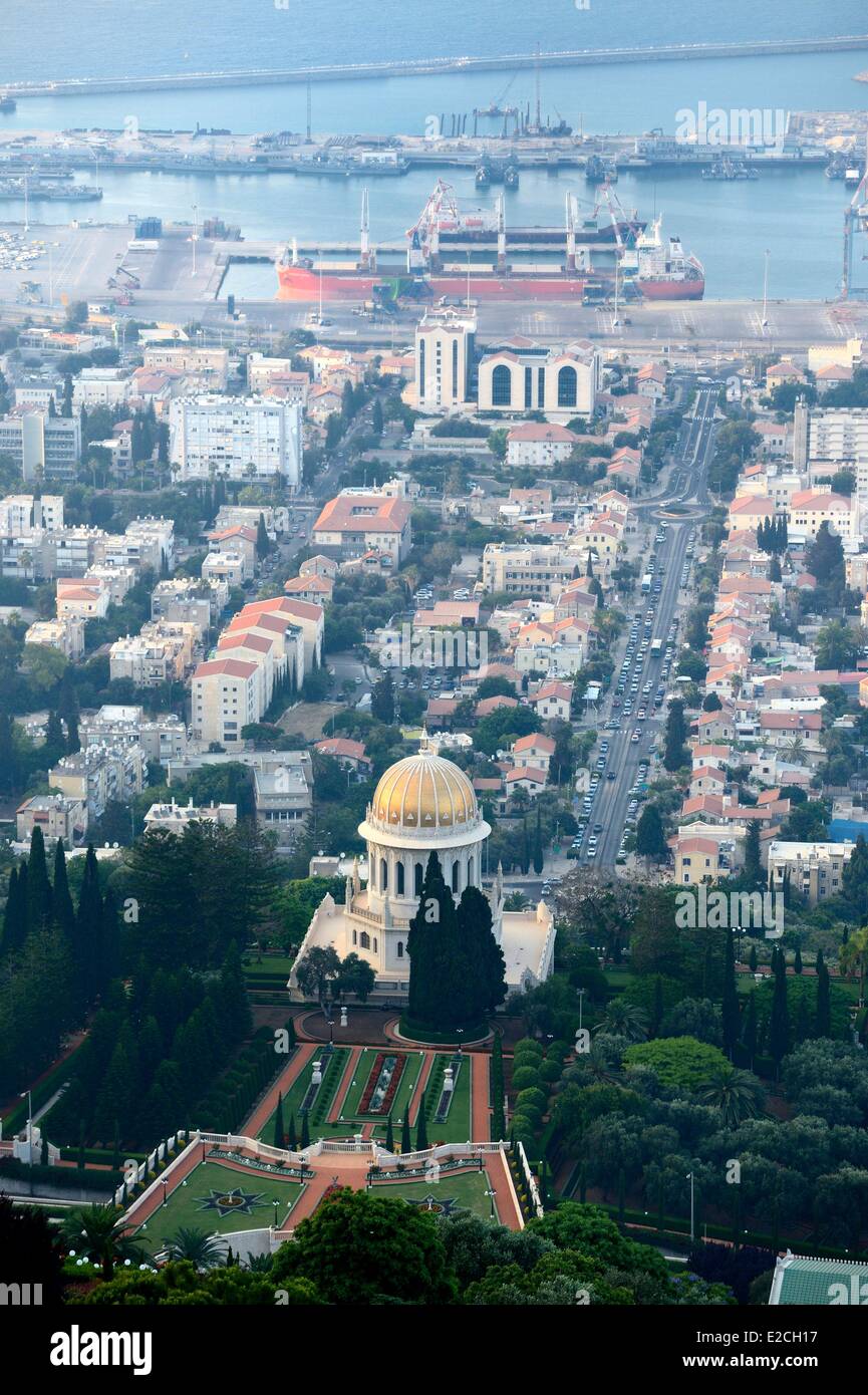 Israël, Haifa, mausolée du Báb et terrasses sur le Mont Carmel Banque D'Images