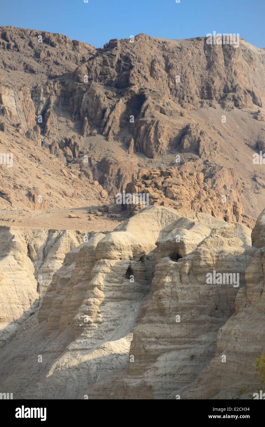 La Palestine, Cisjordanie (territoire contesté), Parc National des grottes de Qumran, de la découverte des manuscrits de la Mer Morte Banque D'Images