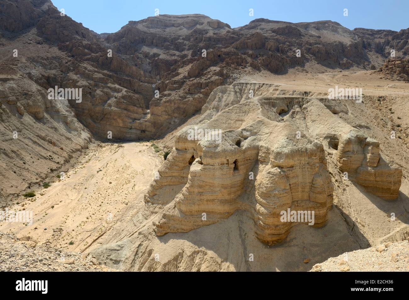 La Palestine, Cisjordanie (territoire contesté), Parc National des grottes de Qumran, de la découverte des manuscrits de la Mer Morte Banque D'Images