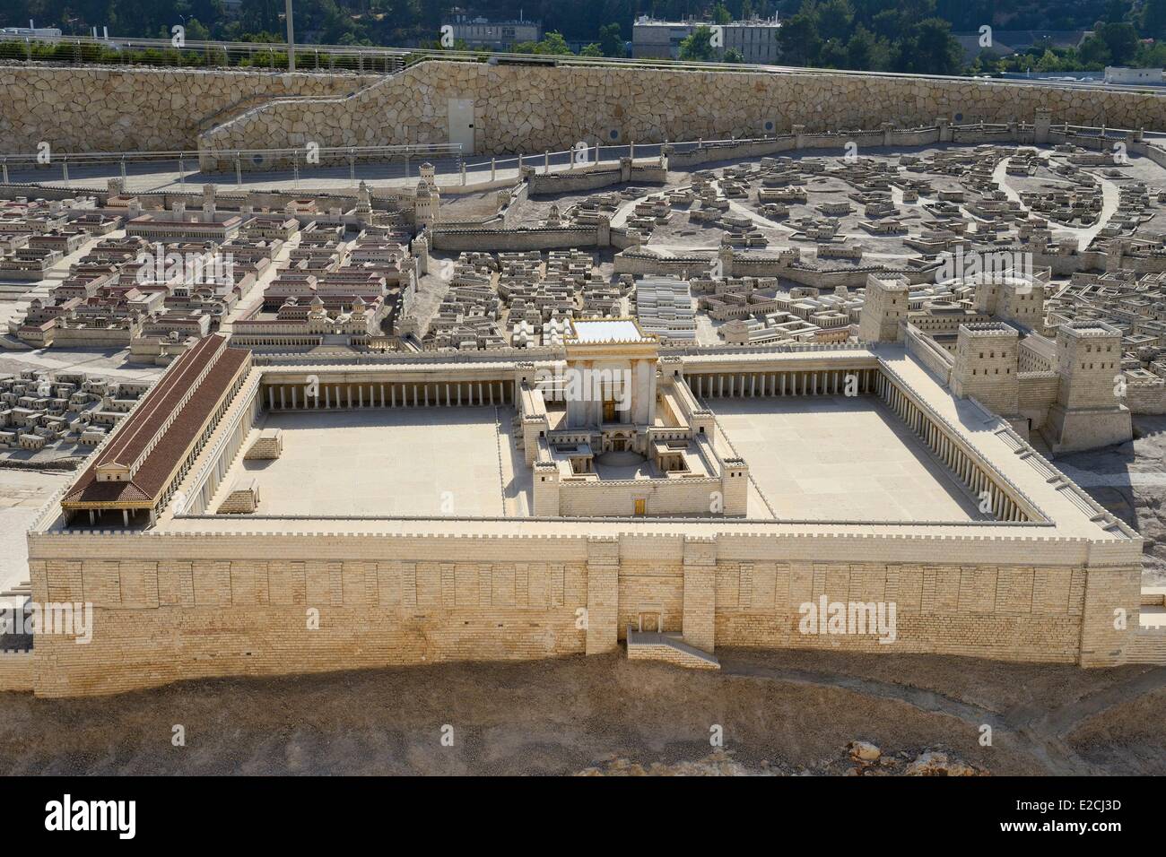 Israël, Jérusalem, Guivat Ram District, Musée d'Israël, le modèle de Jérusalem à l'époque du Second Temple construit par Hérode le Grand, Banque D'Images Israël, Jérusalem, Guivat Ram District, Musée d'Israël, le modèle de Jérusalem à l'époque du Second Temple construit par Hérode le Grand, Banque D'Images