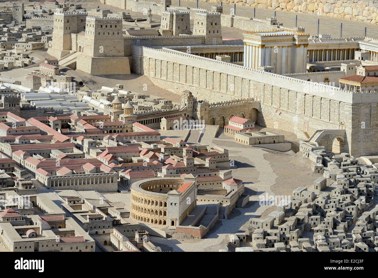 Israël, Jérusalem, Guivat Ram District, Musée d'Israël, le modèle de Jérusalem à l'époque du Second Temple construit par Hérode le Grand, Banque D'Images Israël, Jérusalem, Guivat Ram District, Musée d'Israël, le modèle de Jérusalem à l'époque du Second Temple construit par Hérode le Grand, Banque D'Images