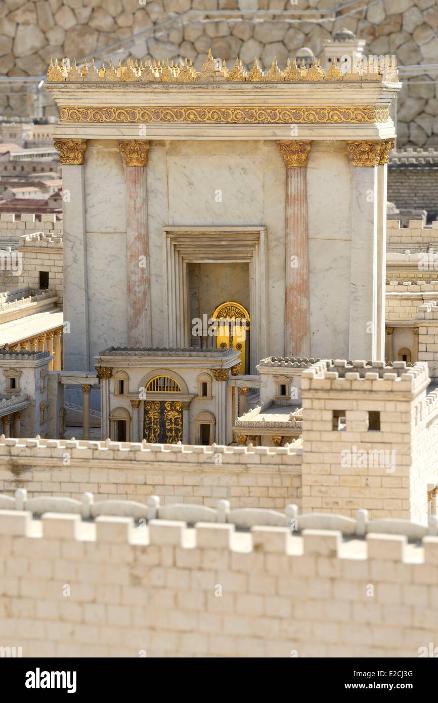 Israël, Jérusalem, Guivat Ram District, Musée d'Israël, le modèle de Jérusalem à l'époque du Second Temple construit par Hérode le Grand, Banque D'Images Israël, Jérusalem, Guivat Ram District, Musée d'Israël, le modèle de Jérusalem à l'époque du Second Temple construit par Hérode le Grand, Banque D'Images