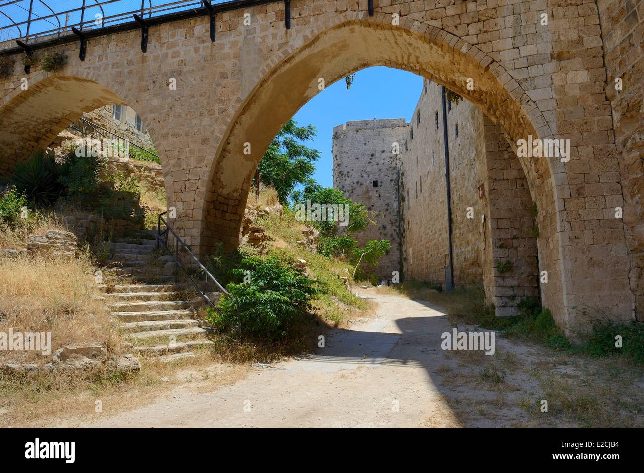 Israël, quartier Nord, la Galilée, Acre (Akko), vieille ville, classée au Patrimoine Mondial de l'UNESCO, la forteresse des Hospitaliers Banque D'Images
