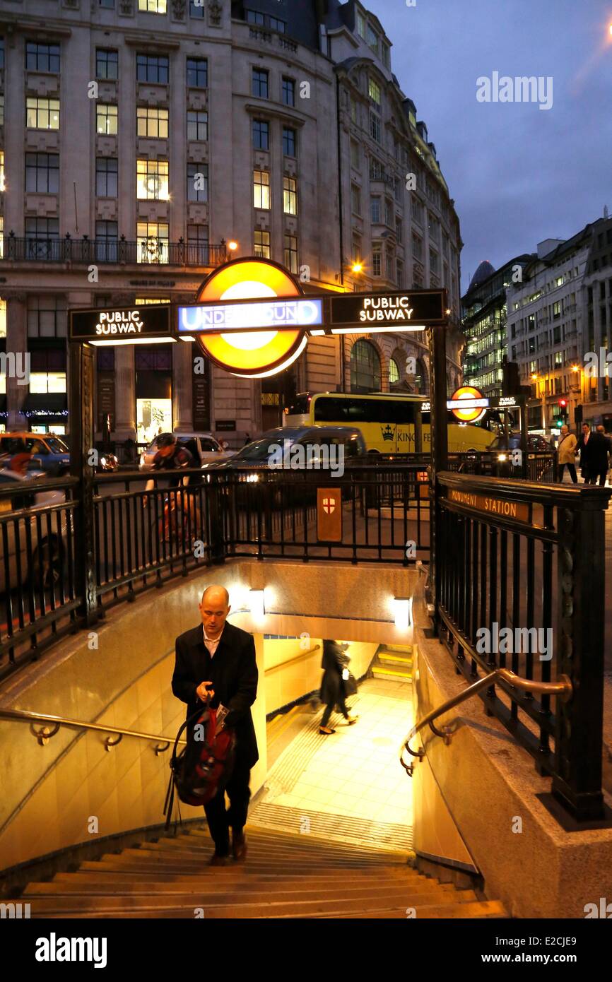 Royaume-uni, Londres, le quartier financier de la ville de nuit Banque D'Images