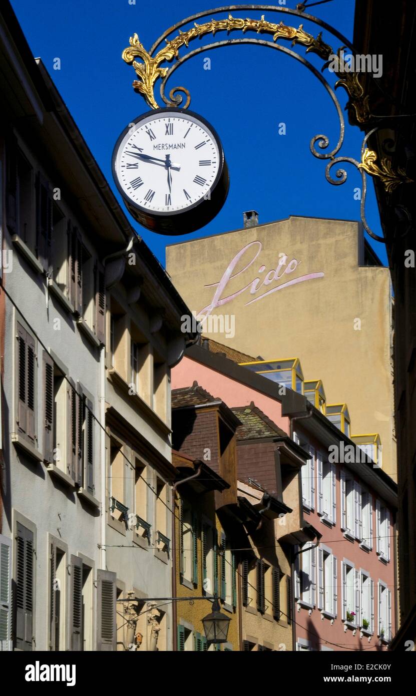 La Suisse, Canton de Vaud, Vevey centre-ville Banque D'Images