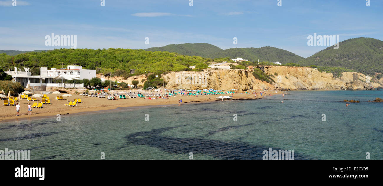 Espagne Baléares Ibiza Figueral plage de sable fin Banque D'Images