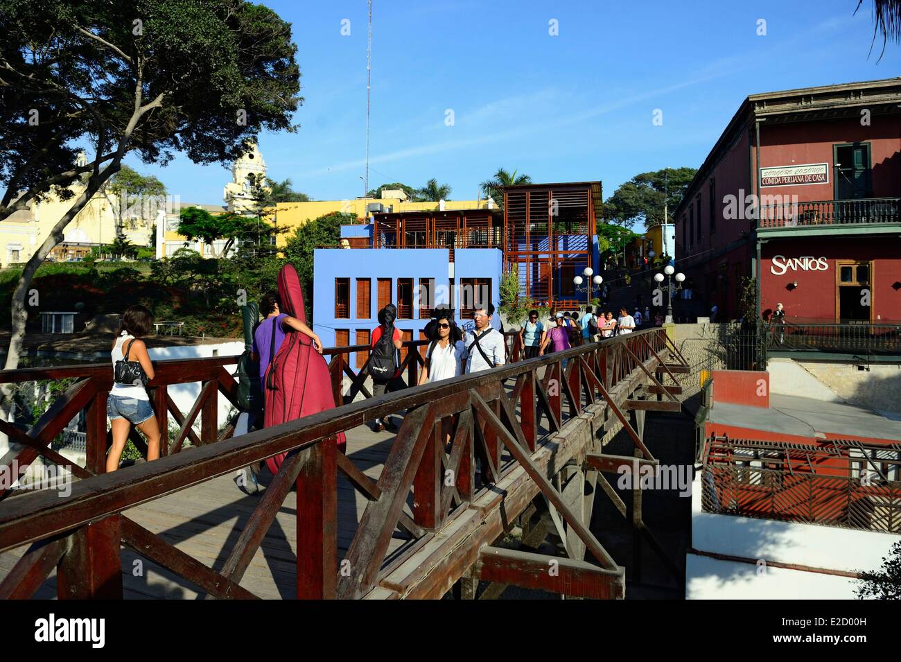 Pérou Lima Barranco district Whispers bridge Puente de los Suspiros Banque D'Images