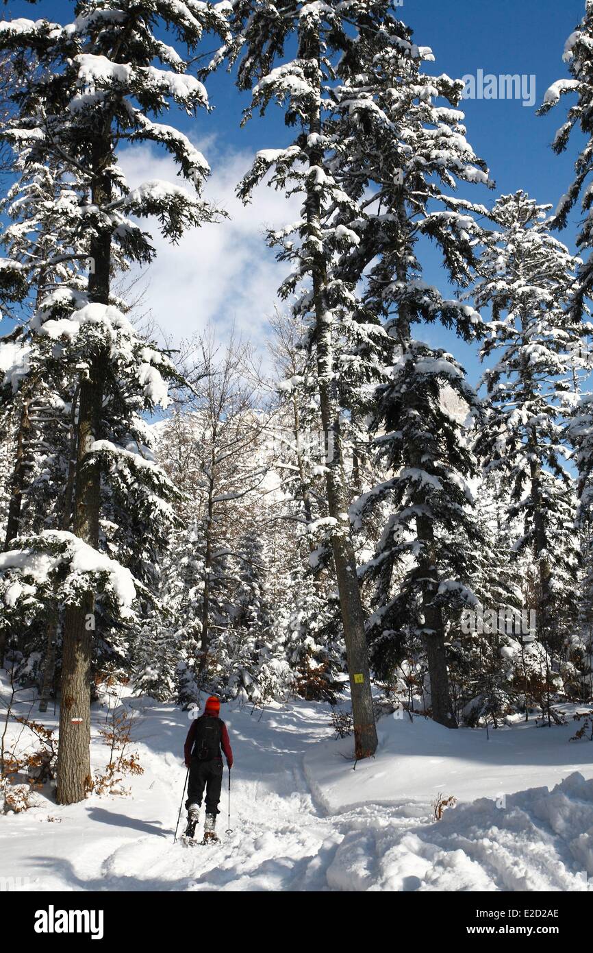 France Drome Parc Naturel Régional du Vercors (Parc Naturel Régional du Vercors) lus la Croix Haute Jarjatte ski resort Banque D'Images