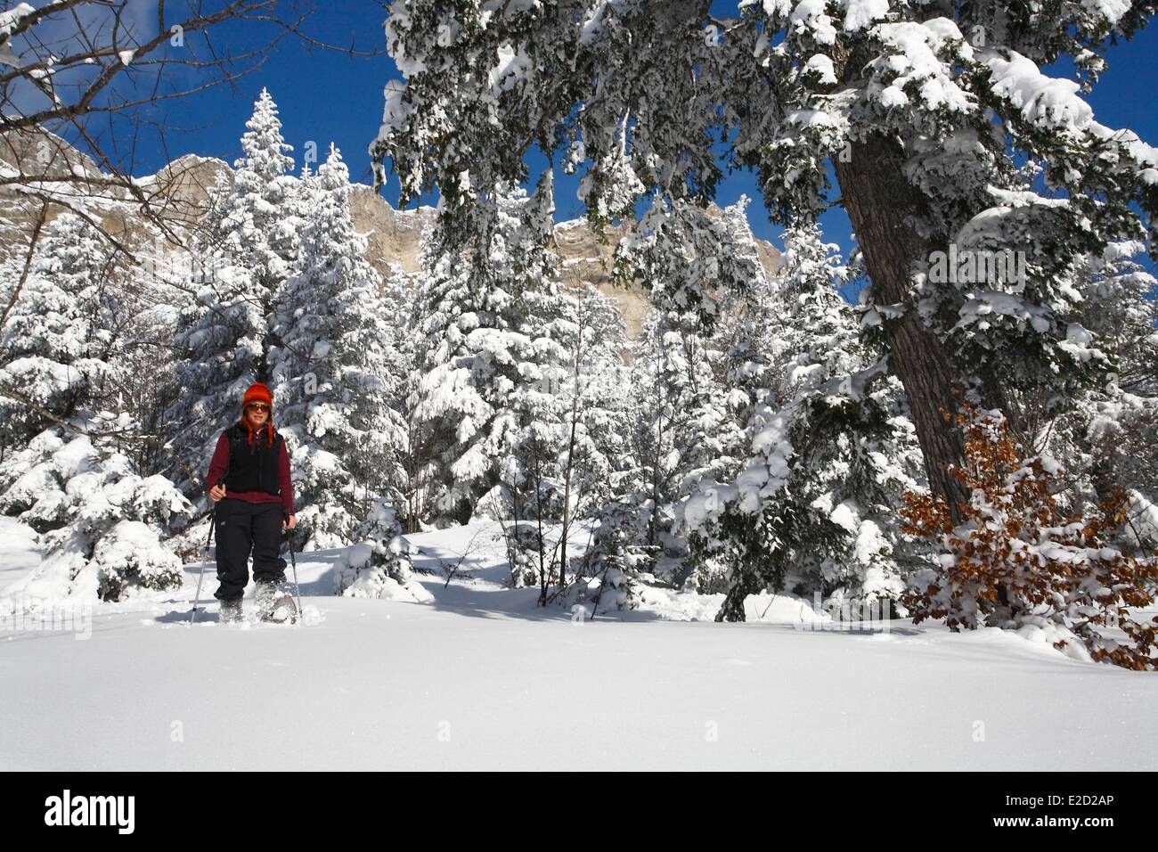 France Drome Parc Naturel Régional du Vercors (Parc Naturel Régional du Vercors) lus la Croix Haute Jarjatte ski resort Banque D'Images