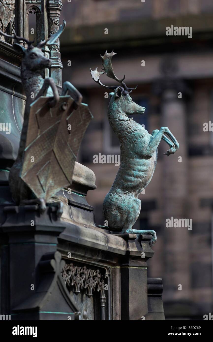 Royaume-uni Ecosse Edimbourg inscrite au Patrimoine Mondial de l'UNESCO Le Royal Mile détail de la statue du 5ème duc de Banque D'Images
