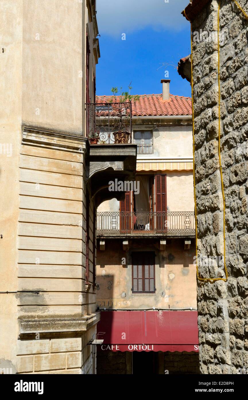 France Corse du Sud Alta Rocca Sainte Lucie de Tallano (Santa Lucia di TallÓ) Cafe Banque D'Images