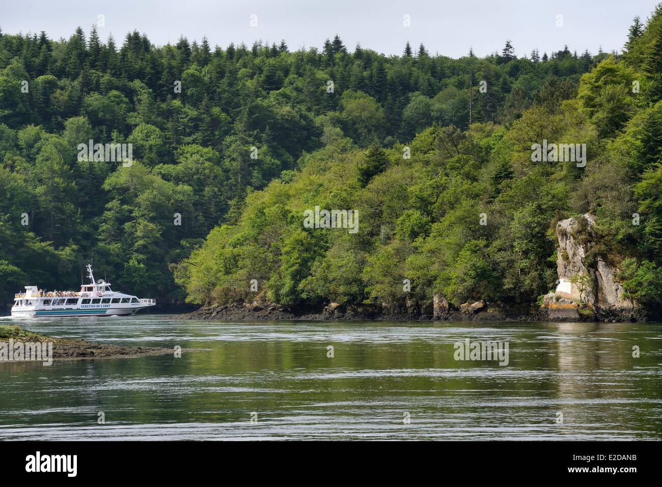 France Finistère Plomelin l'Odet la cale de Rosulien stériles du saut de la pucelle dans la cour Vire Banque D'Images