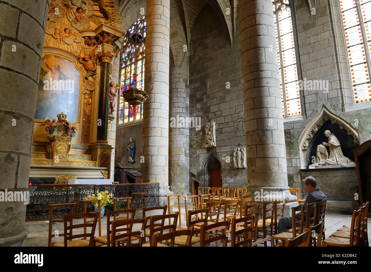 France, Cotes d'Armor, Saint Brieuc, Saint Etienne cathédrale, Chapelle du Saint Sacrement Banque D'Images