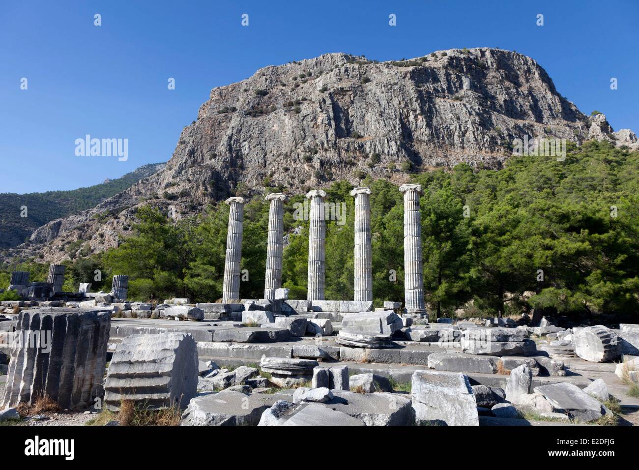 La Turquie, l'Ionie Région, Priène, le Temple d'Athéna, financé par Alexandre le Grand Banque D'Images