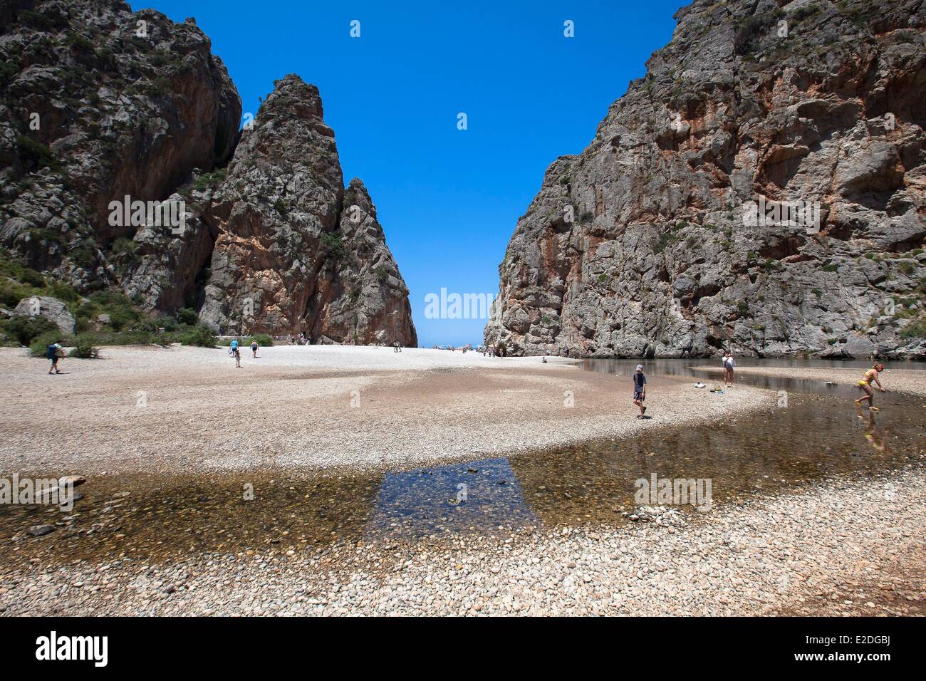 L'Espagne, îles Baléares, Mallorca, Sa Calobra, Pareis river Banque D'Images