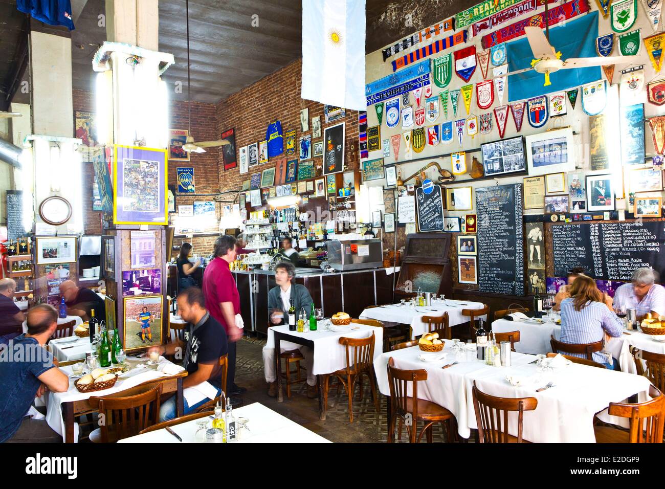Argentine Buenos Aires El Obrero Restaurant dans le quartier de La Boca Banque D'Images