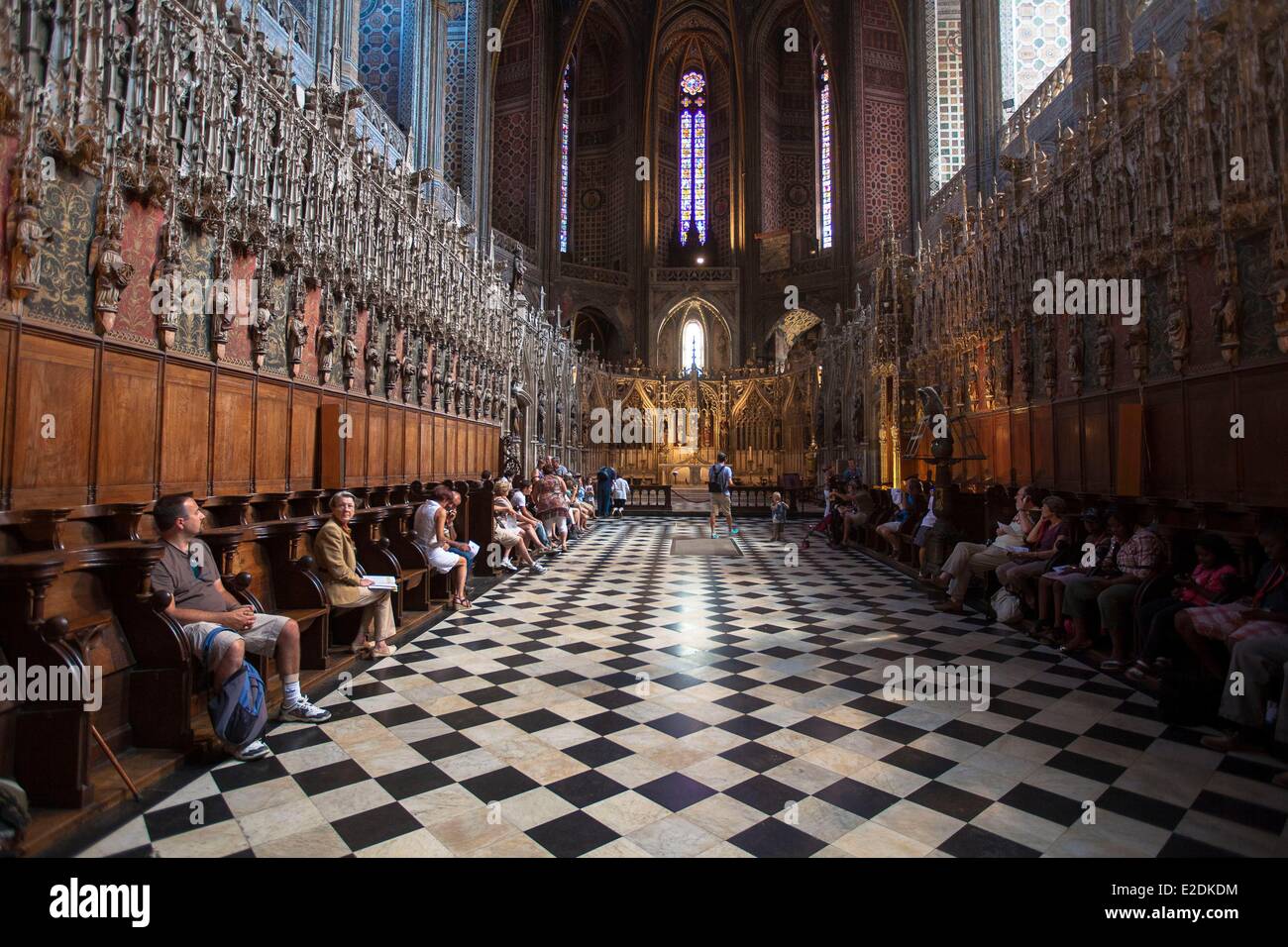 La France, Tarn, Albi, la cité épiscopale, classée au Patrimoine Mondial de l'UNESCO, la cathédrale Sainte-Cécile, les stalles du choeur Banque D'Images