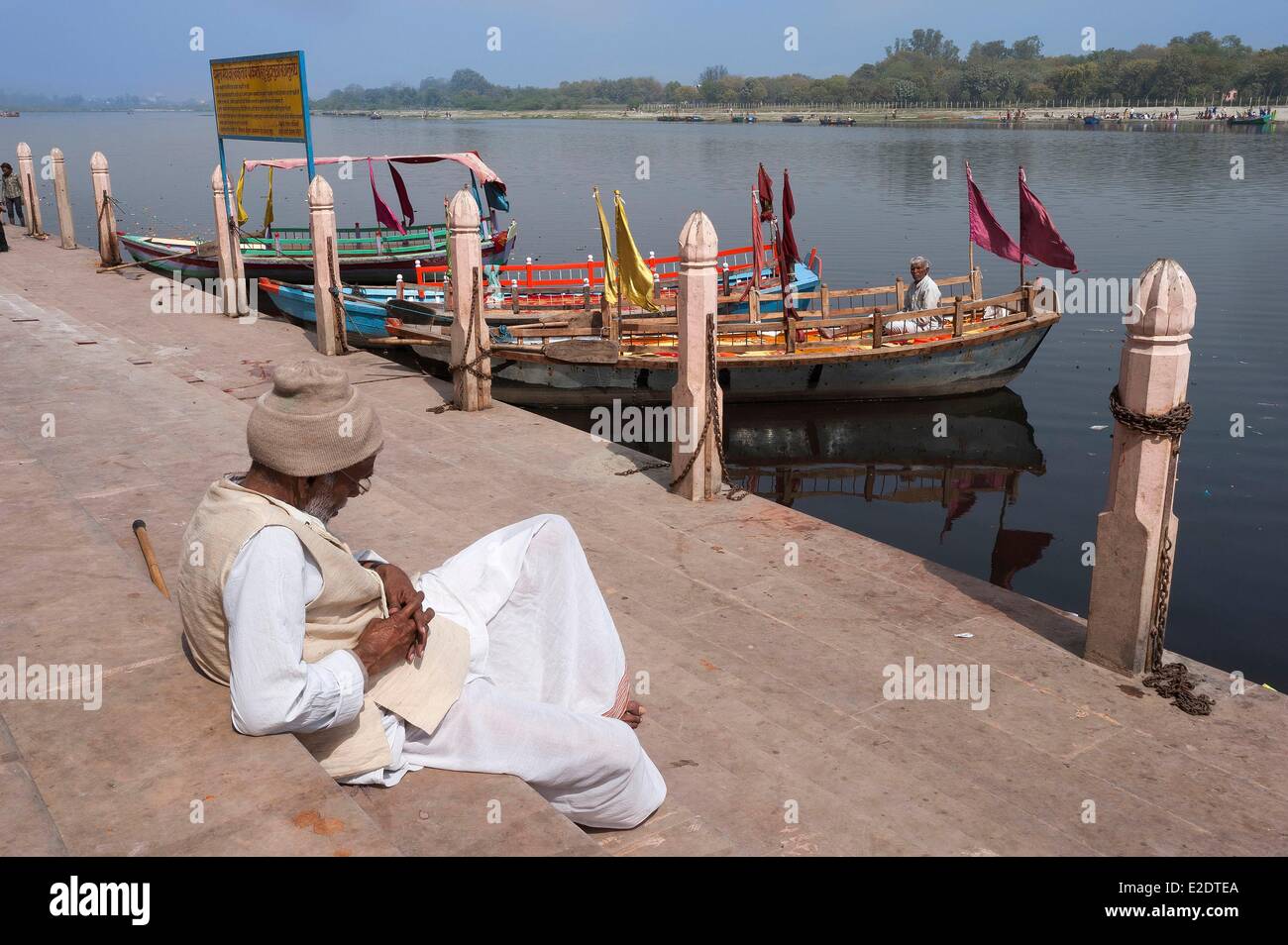 État de l'Uttar Pradesh Inde Mathura traversé la rivière Yamuna Banque D'Images