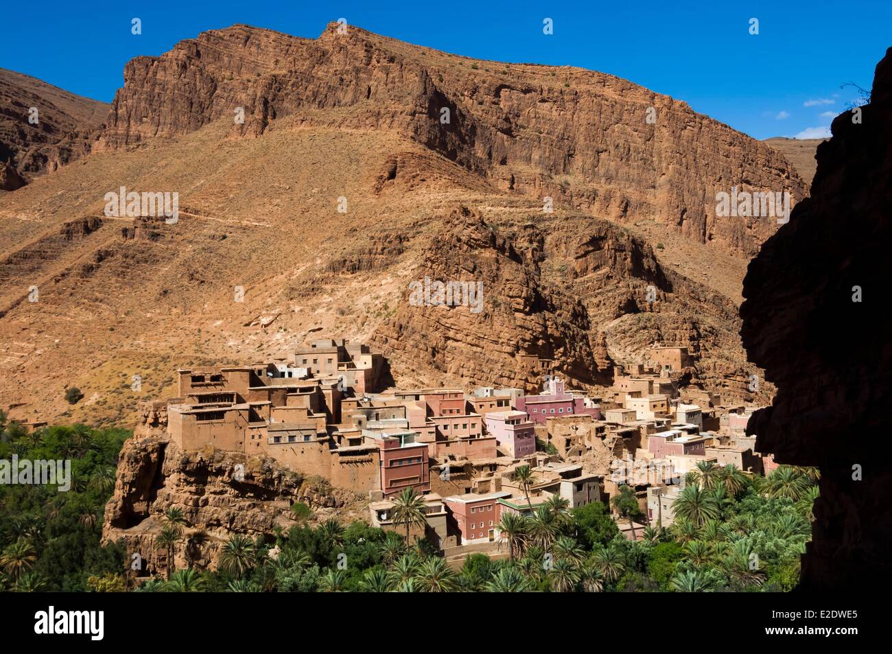 Anti Atlas Maroc Tafraoute gorges et village de Ait Mansour Banque D'Images