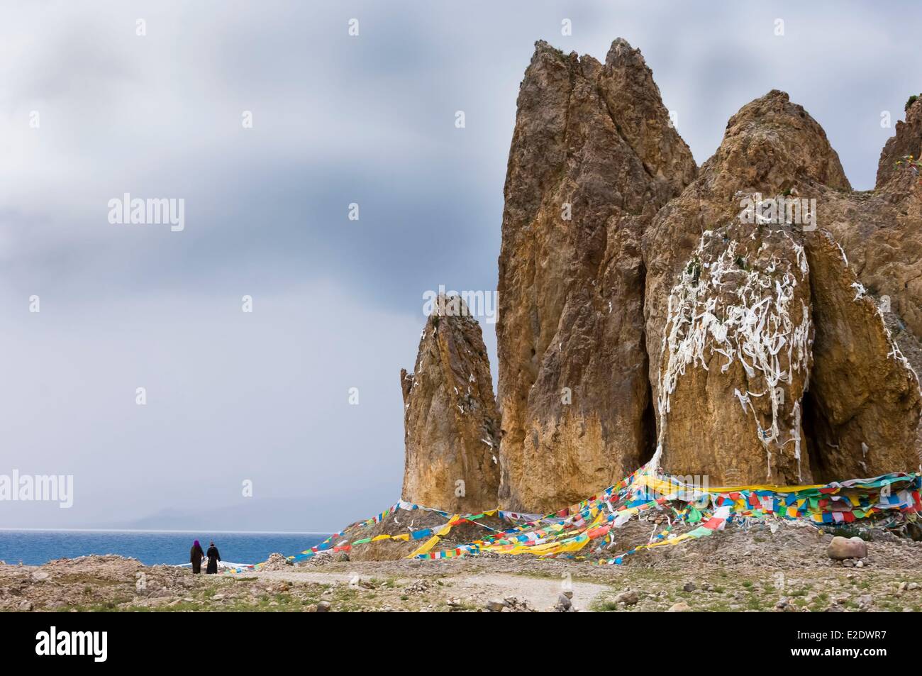 Chine Tibet U Tsang province Nam Tso lake circumambulation chemin ou khora Banque D'Images