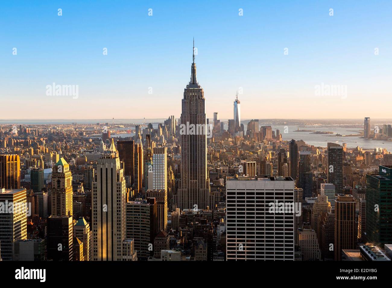 États-unis New York Manhattan Empire State Building vu de la terrasse 'Top of the Rock' Banque D'Images