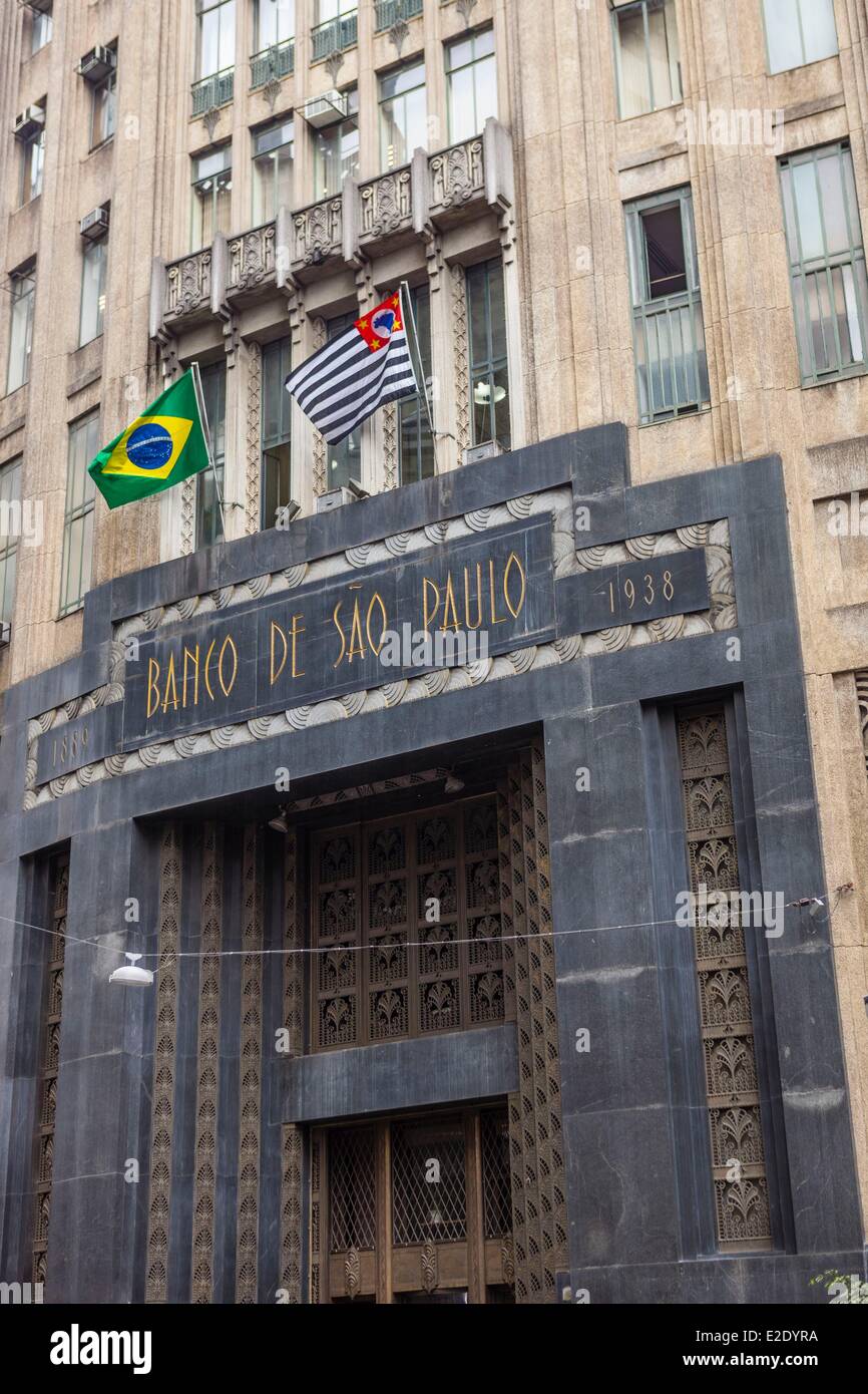 Brésil Sao Paolo rue piétonne du centre-ville de desembro 3 Banco de Sao Paolo Banque D'Images