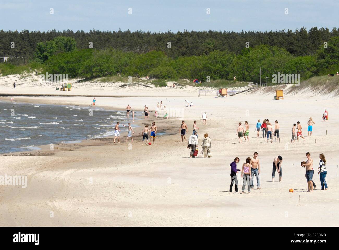 Comté de Lituanie Palanga Palanga jeunes sur la plage Banque D'Images