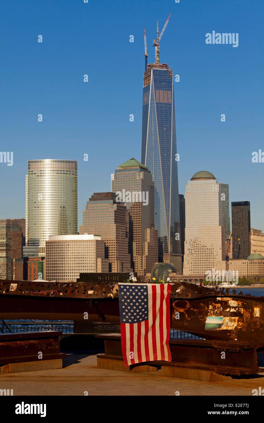 États-unis New Jersey Jersey City le quai de Paulus Hook monument dédié aux victimes du 11 septembre 2001 au Banque D'Images