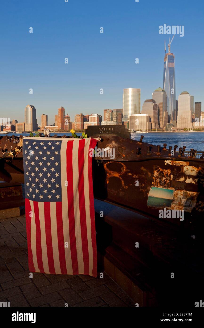 États-unis New Jersey Jersey City le quai de Paulus Hook monument dédié aux victimes du 11 septembre 2001 au Banque D'Images
