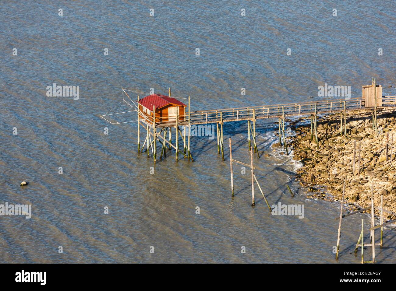 La France, Charente-Maritime, Angoulins, la pêche (Photographie aérienne) Banque D'Images