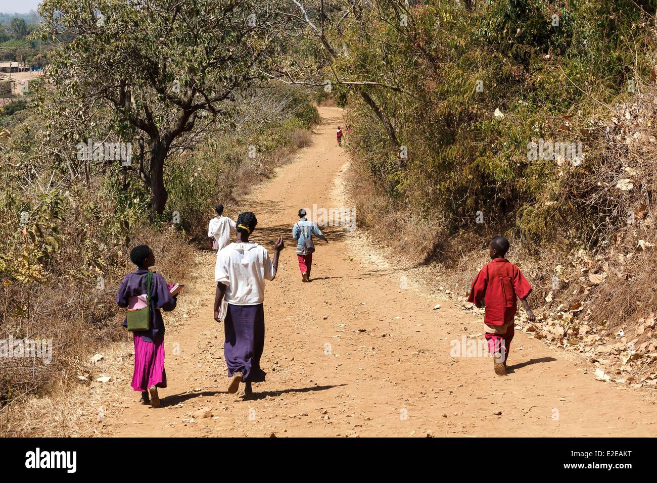 L'Éthiopie, région d'Amhara, Bahir Dar, pour les enfants d'aller à l'école Banque D'Images