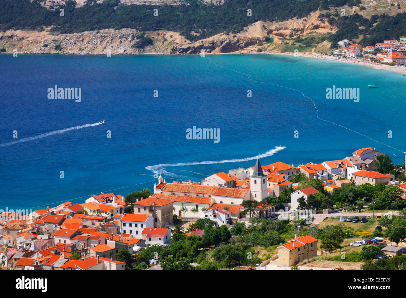 Baska ville, île de Krk Banque D'Images