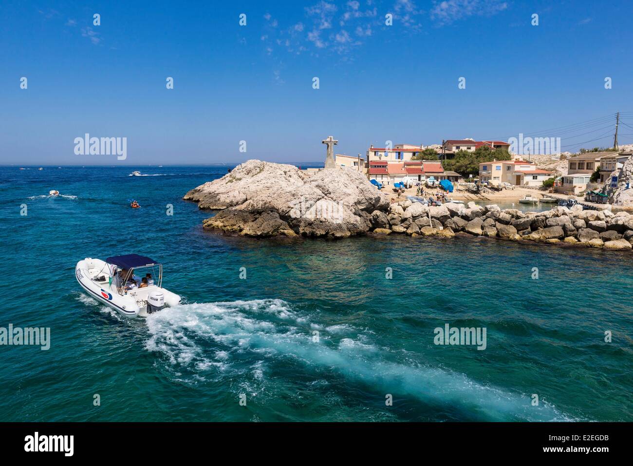 France, Bouches du Rhône, Marseille, Capitale européenne de la Culture 2013 excursion dans les calanques, la baie Monkey au cap Croisette Banque D'Images