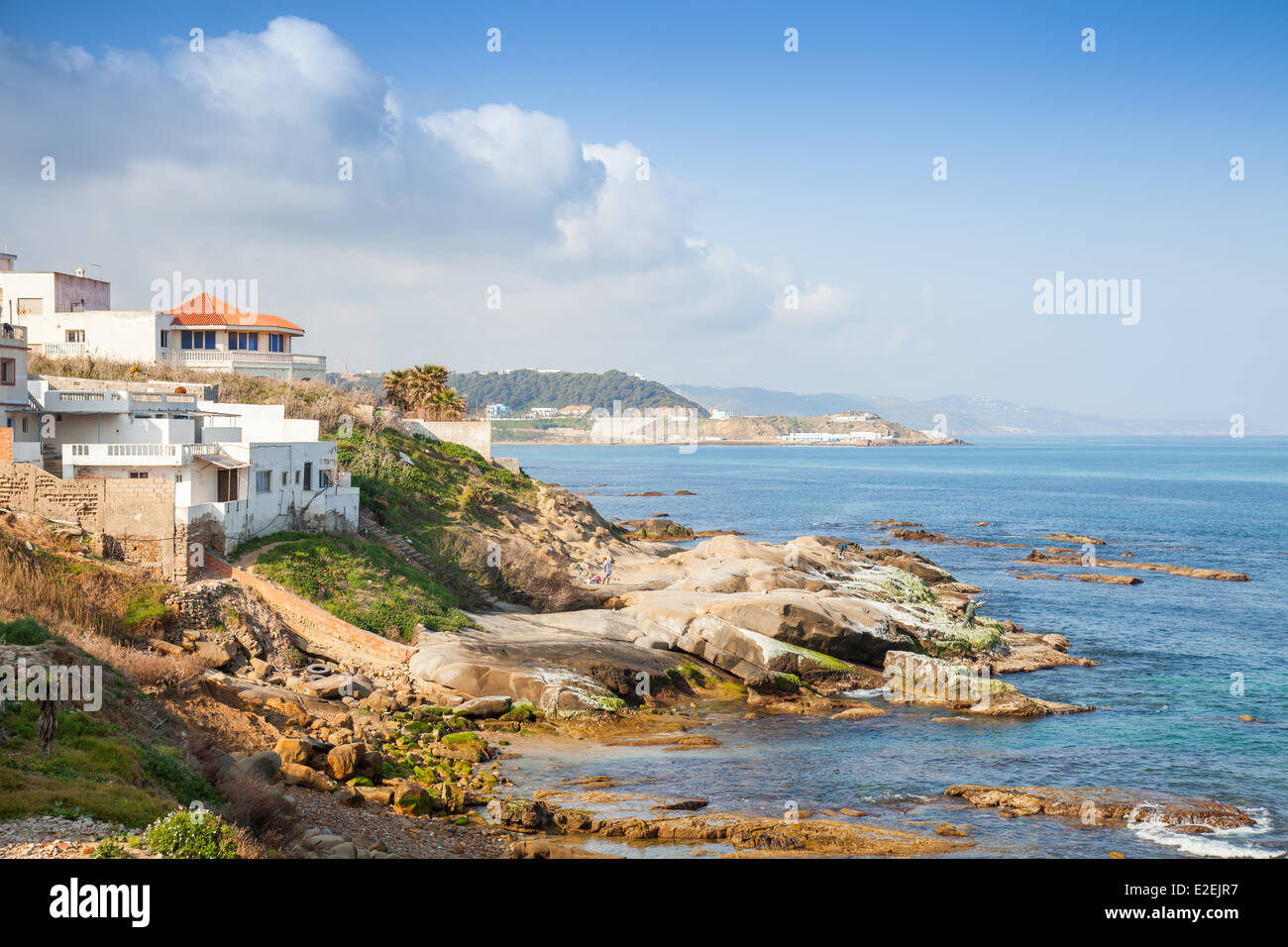 Paysage côtier de l'océan Atlantique, le détroit de Gibraltar, le Maroc Banque D'Images