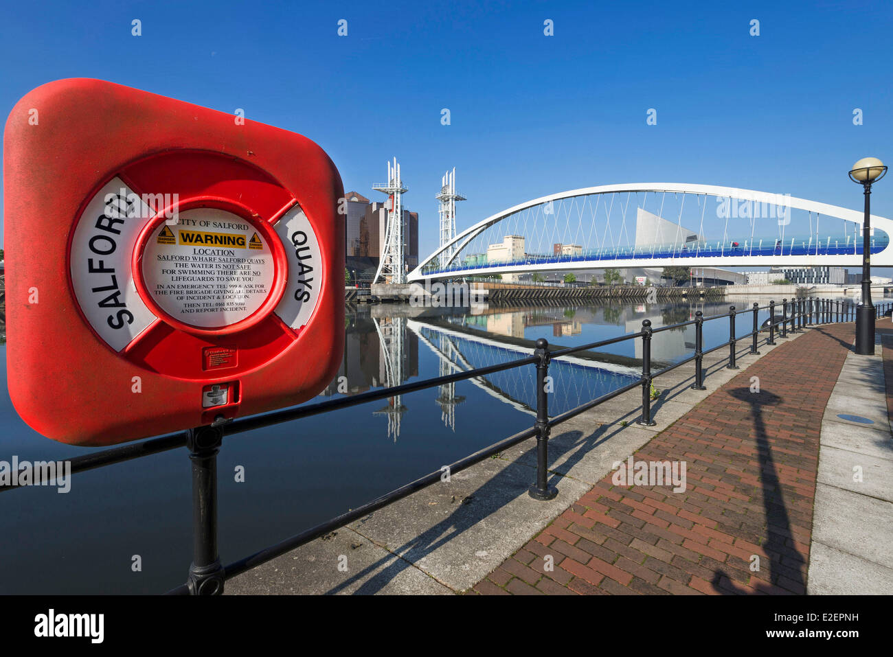 Royaume-uni, Manchester, les quais de la Manchester Ship Canal, le Millenium Bridge Banque D'Images