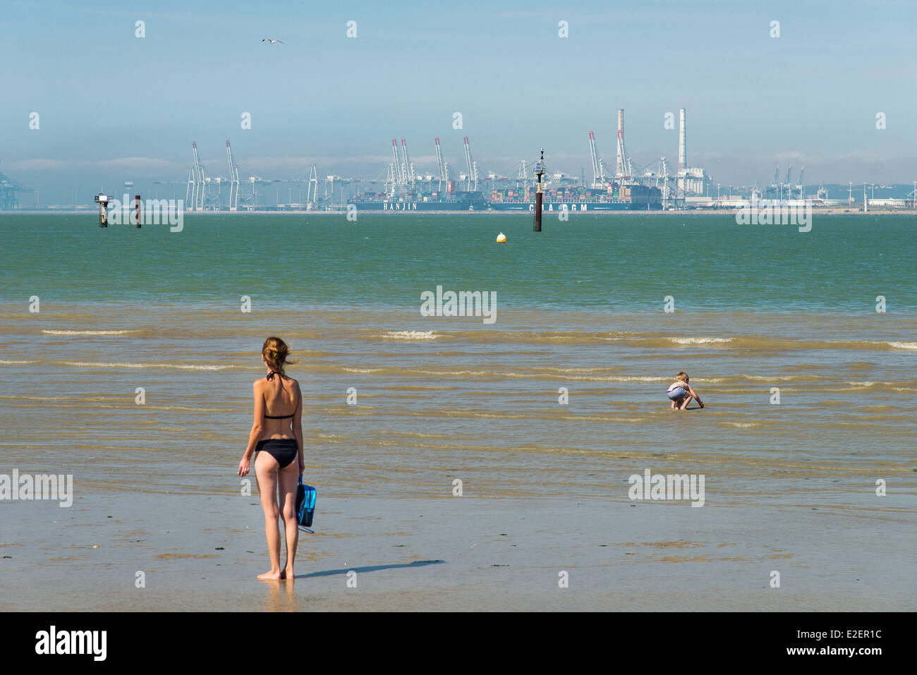 France Calvados Honfleur La Plage En Face De Lhavre