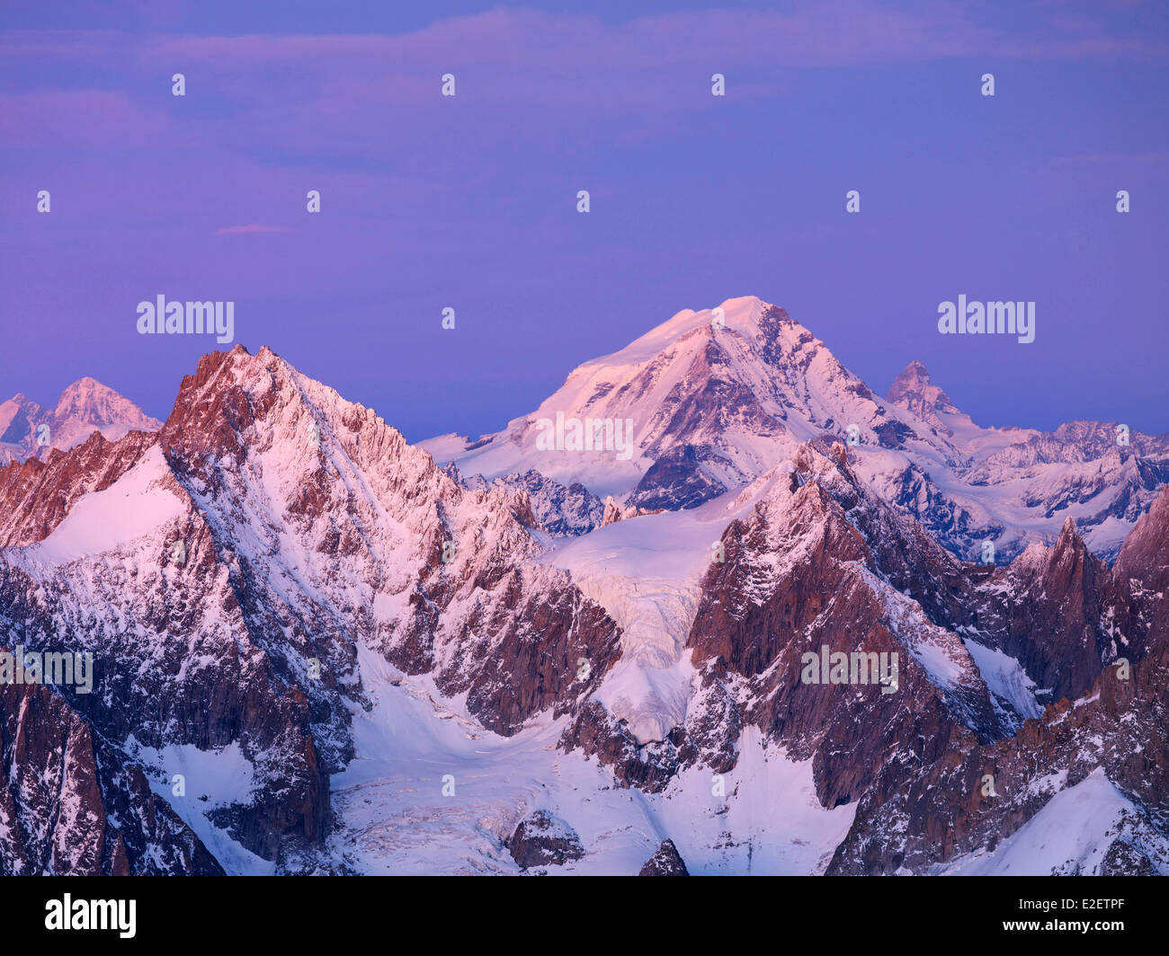France, Haute Savoie, Chamonix Mont Blanc, le Grand Combin (4314m) Banque D'Images