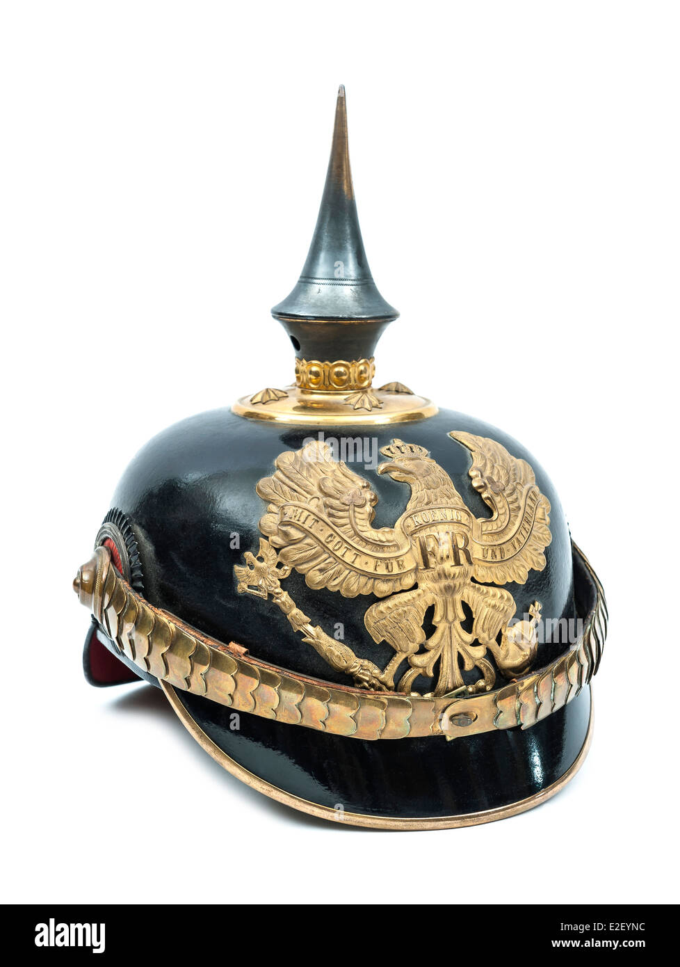 Les officiers d'infanterie impériale allemande pickelhaube Banque D'Images