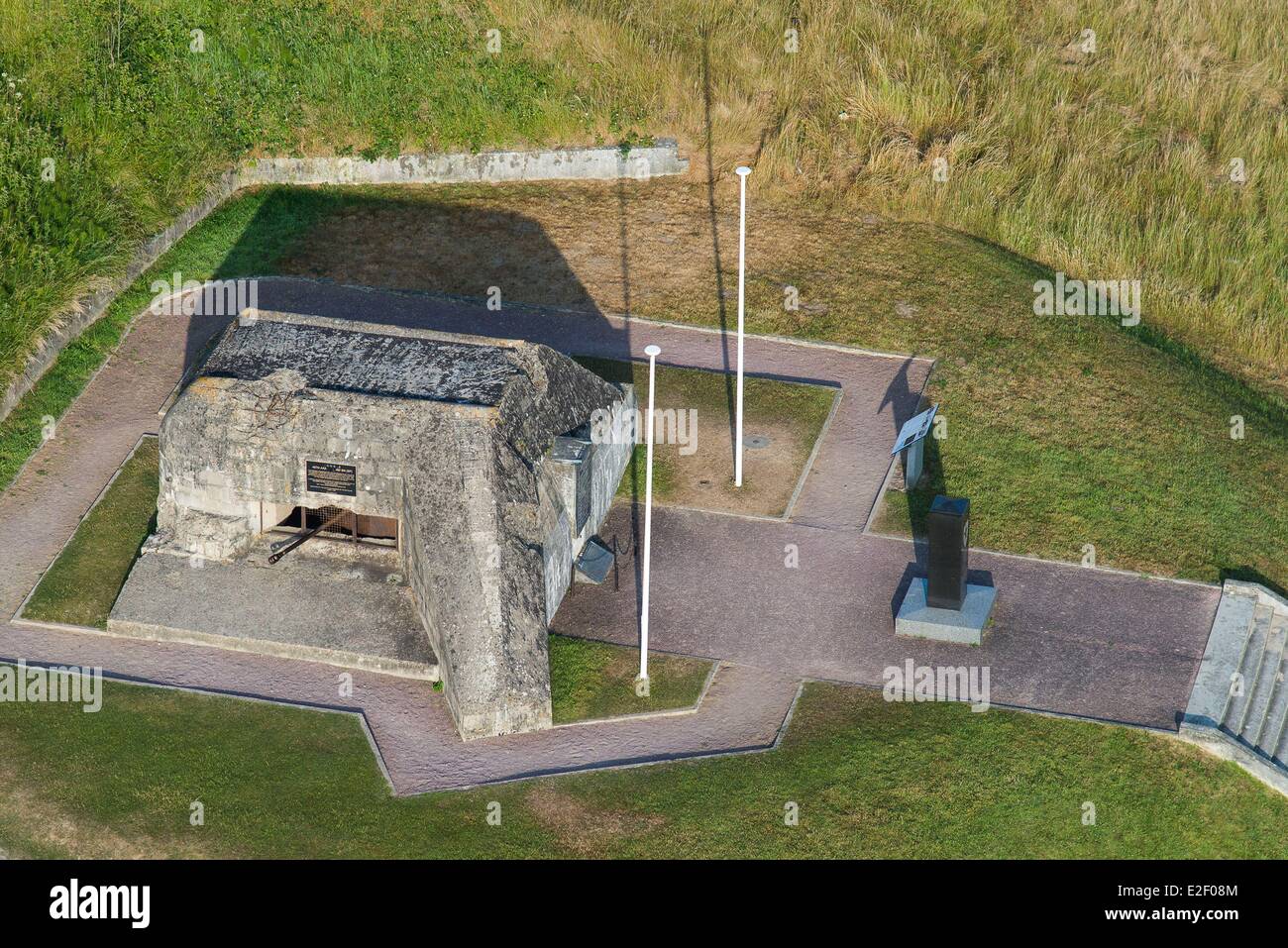 France Calvados Saint Laurent sur Mer Mur de l'Atlantique Ruquet bunker bunker allemand point fort équipé d'un canon antichar Banque D'Images