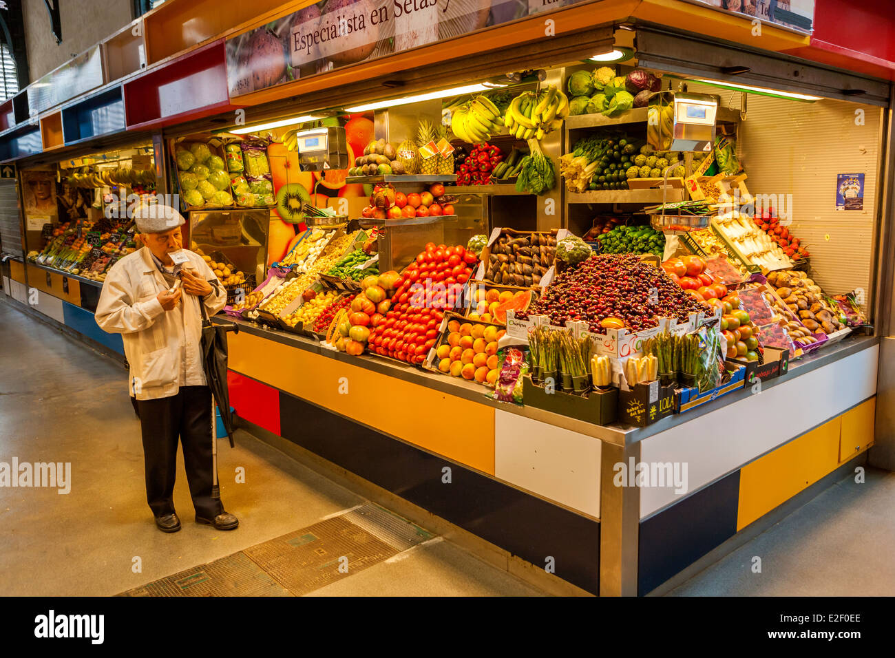 Mercado Central de Atarazanas, halle à Málaga, Costa del Sol, Andalousie, Espagne, Europe. Banque D'Images