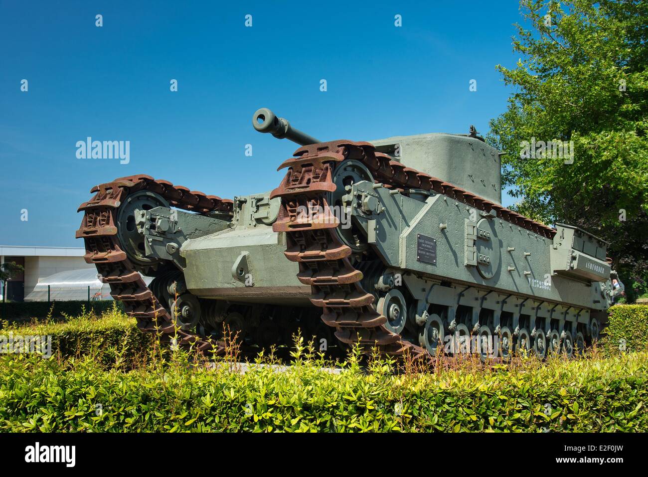 France, Calvados, Bayeux, musée de la bataille de Normandie, réservoir Churchill Crocodile Banque D'Images