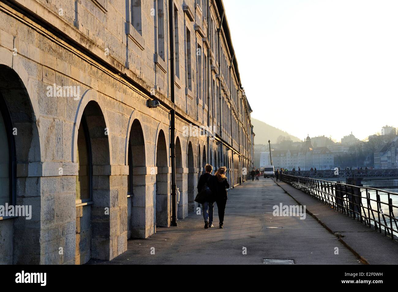 France, Doubs, Besançon, le centre historique, Quai Vauban Banque D'Images