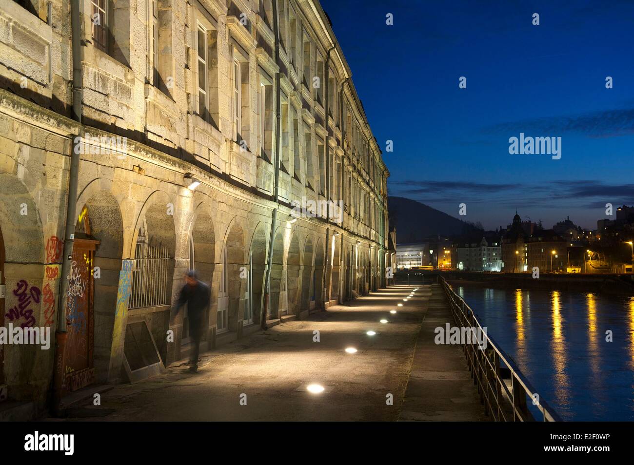France, Doubs, Besançon, le centre historique, Quai Vauban Banque D'Images